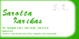 sarolta karikas business card